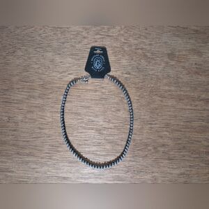 Silver and Black Beaded Necklace